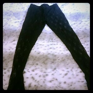 Black lace leggings.